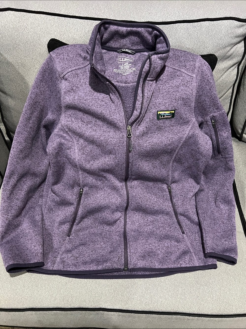 Women's LL Bean Large Purple Fleece Jacket